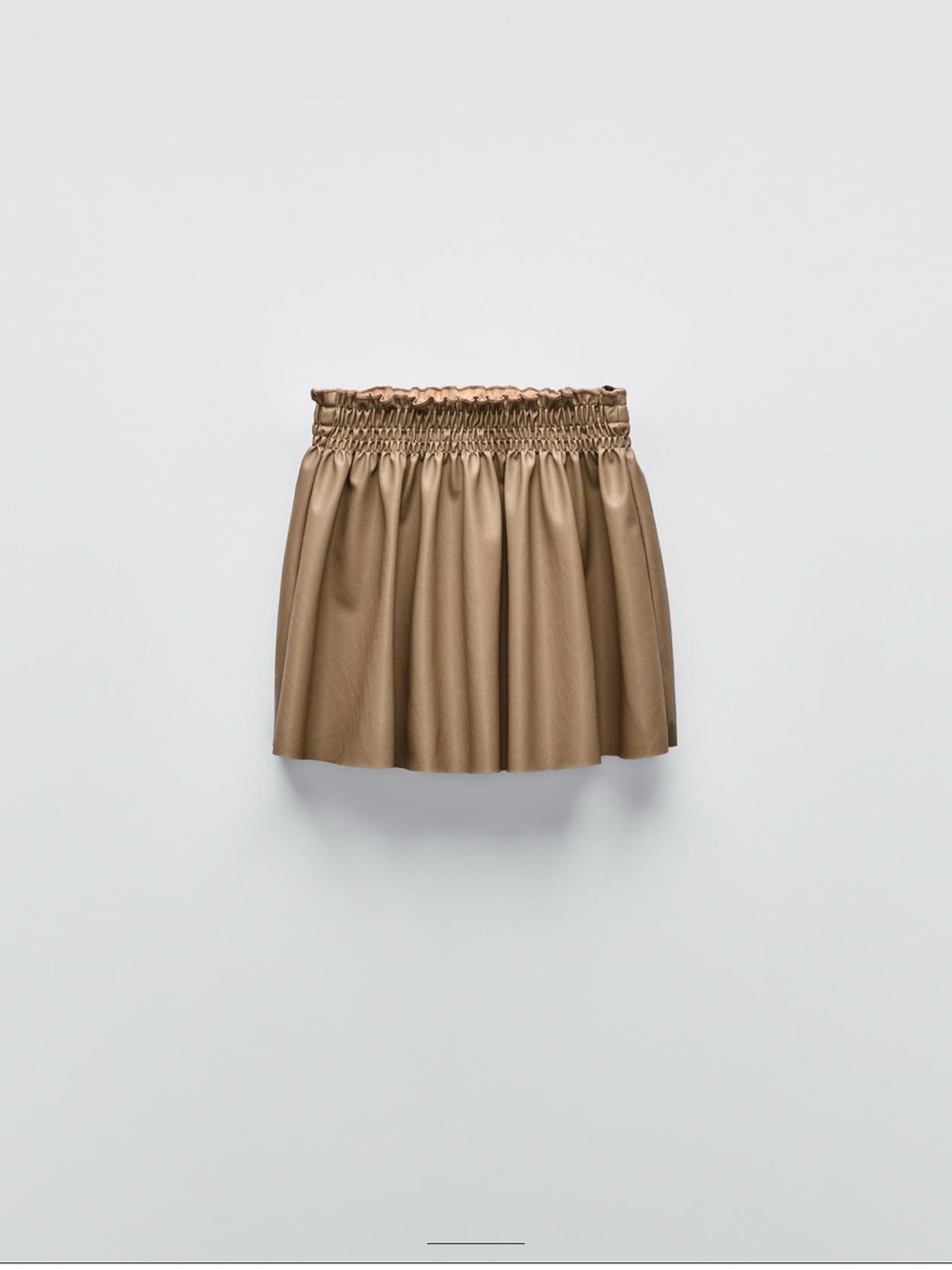 Zara Kid Faux Leather Tan Skirt size 5-6